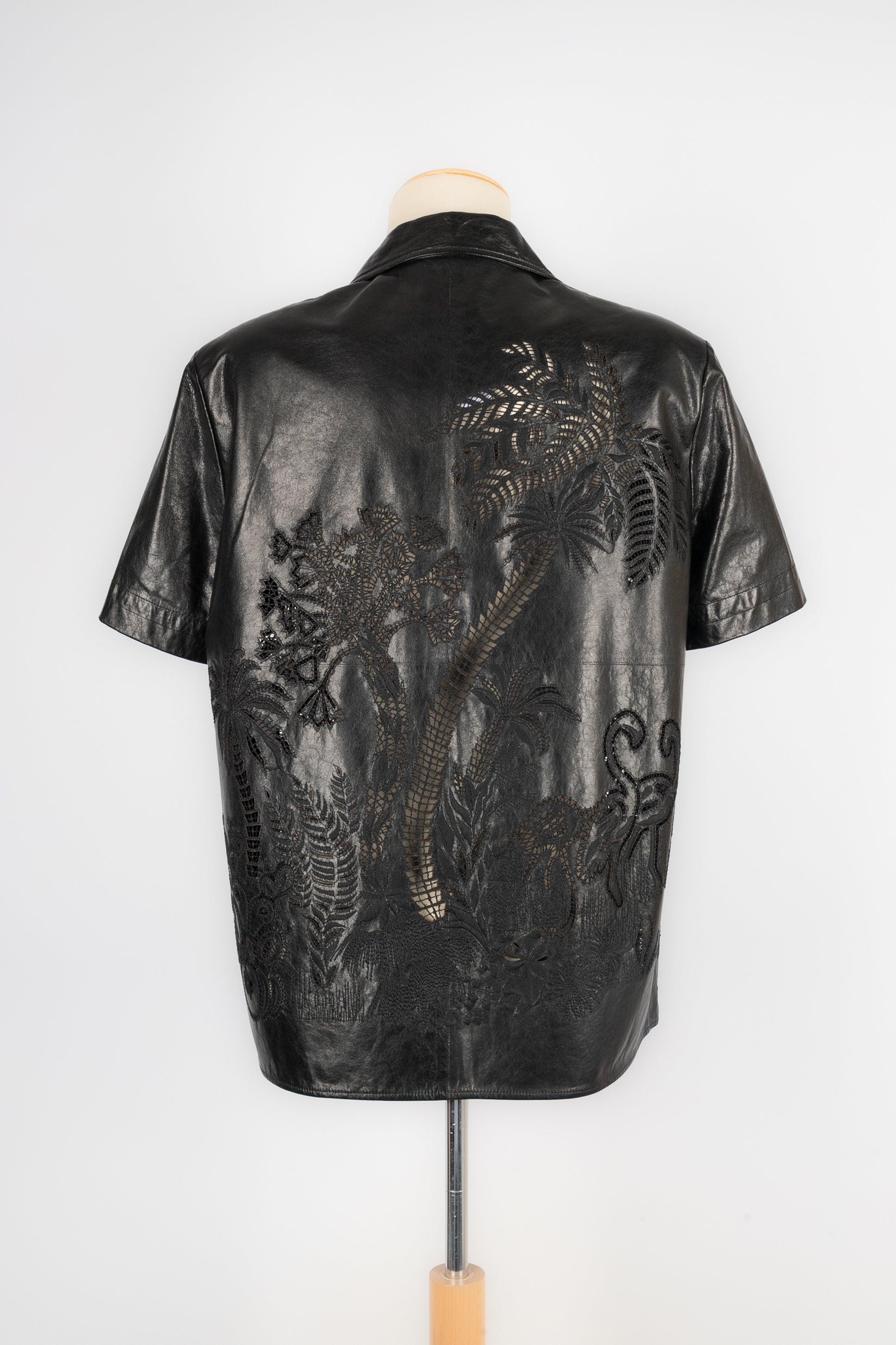 Women's Christian Dior Black Lamb Leather Shirt, 2019