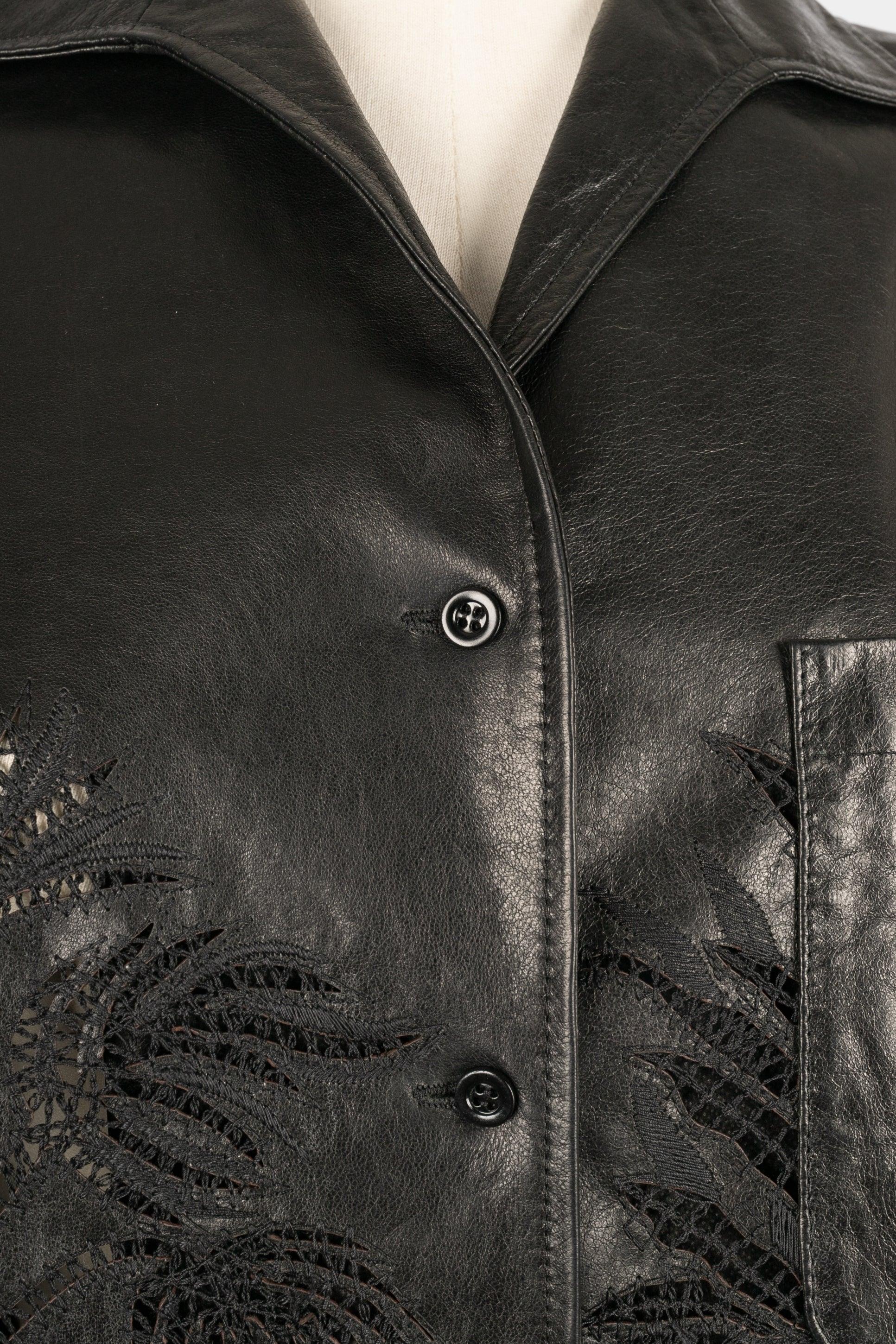 Christian Dior Black Lamb Leather Shirt, 2019 4