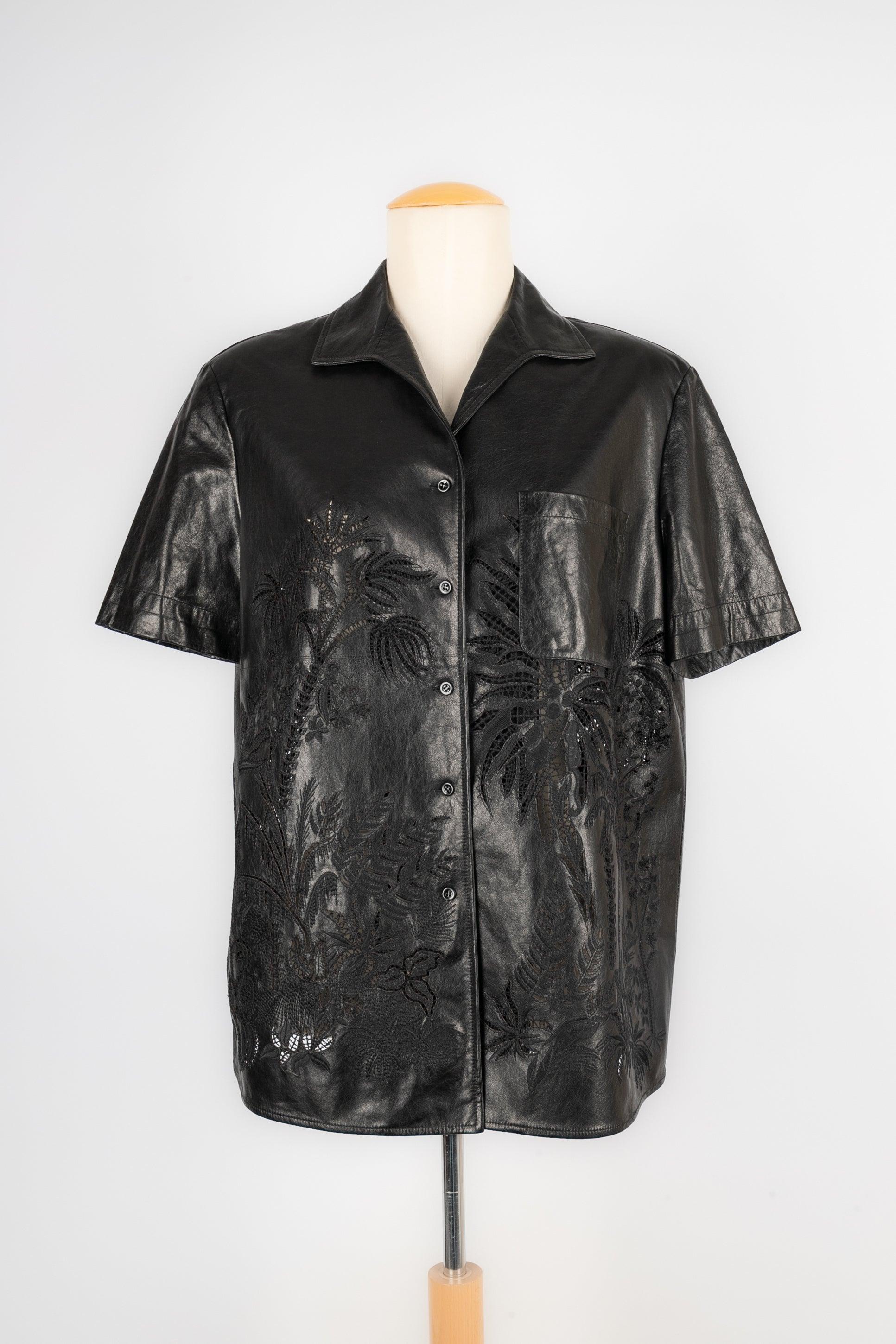 Christian Dior Black Lamb Leather Shirt, 2019
