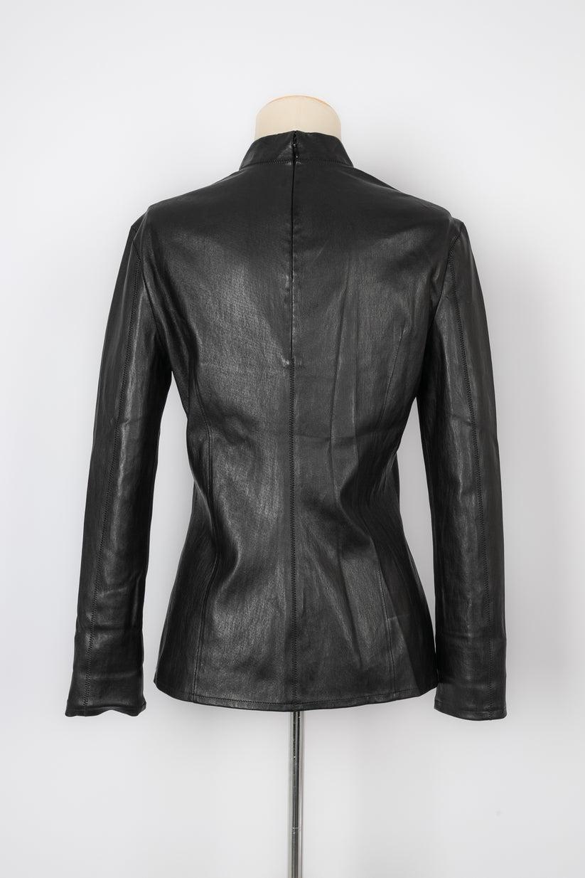 Women's Christian Dior Black Lamb Leather Top For Sale
