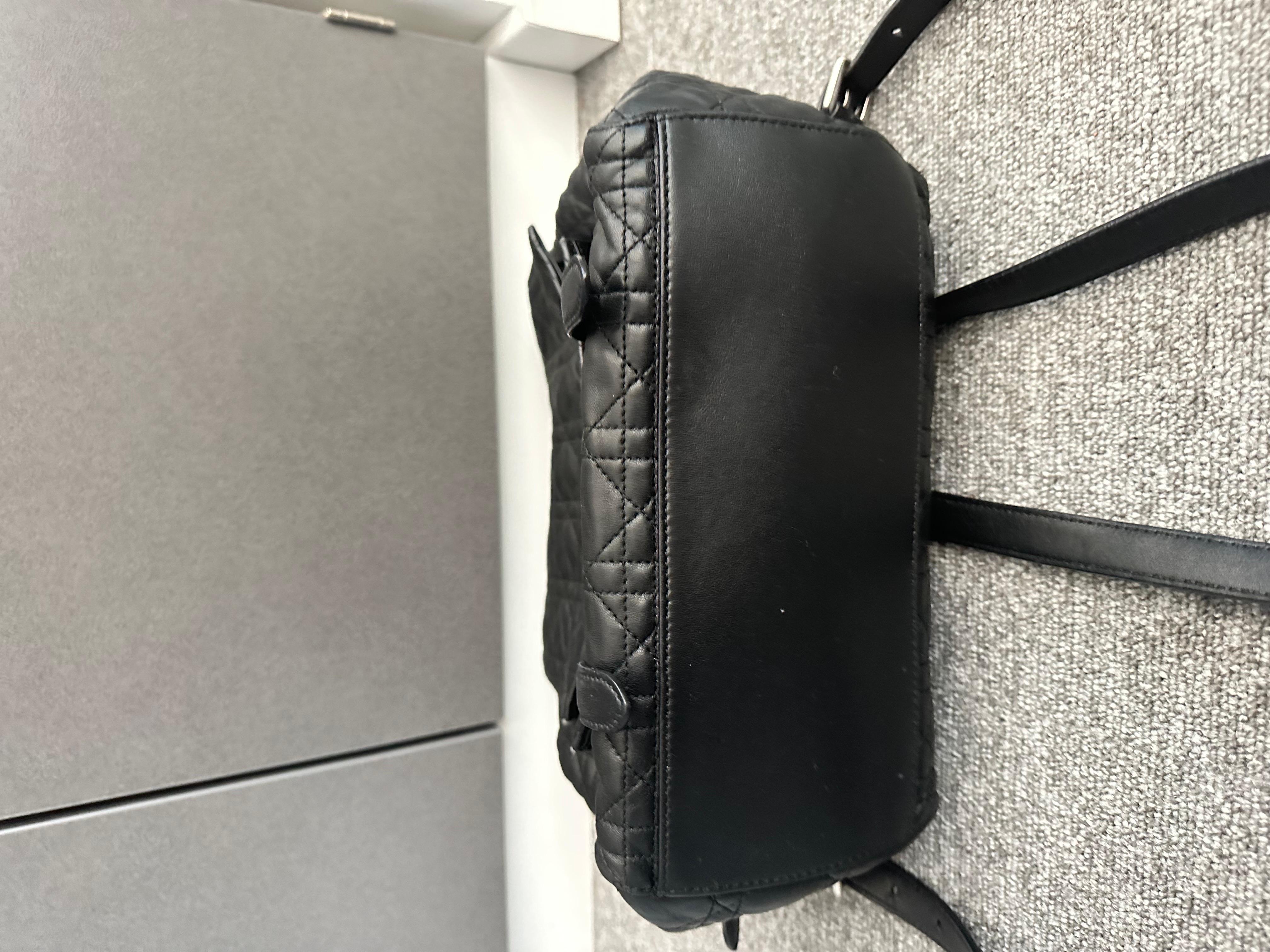 CHRISTIAN DIOR Black Lambskin Cannage Large Stardust Backpack 7