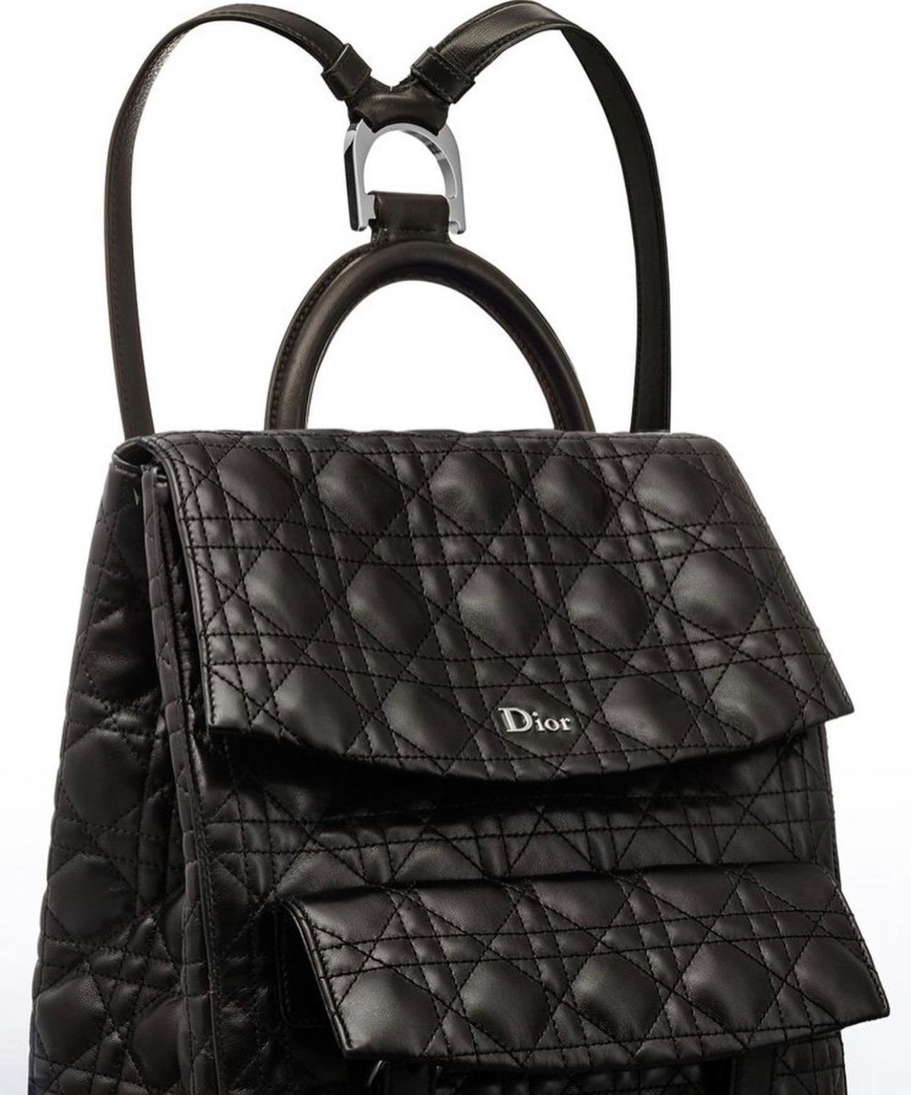 CHRISTIAN DIOR Black Lambskin Cannage Large Stardust Backpack 2