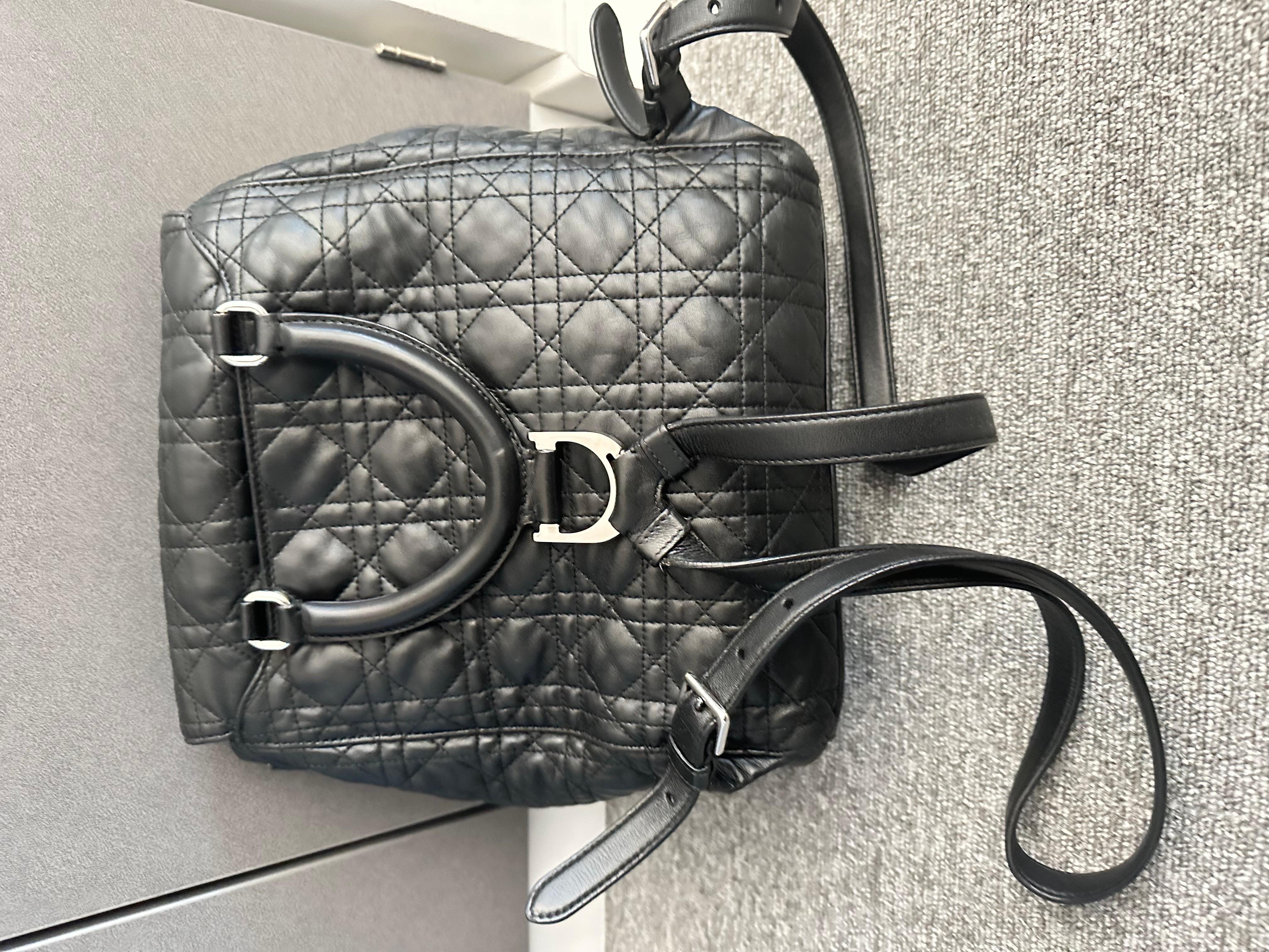 CHRISTIAN DIOR Black Lambskin Cannage Large Stardust Backpack 4