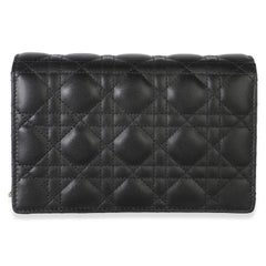 Christian Dior – Schwarze Cannage-Tasche „My Dior Daily“ aus Lammleder mit Kettenhenkel