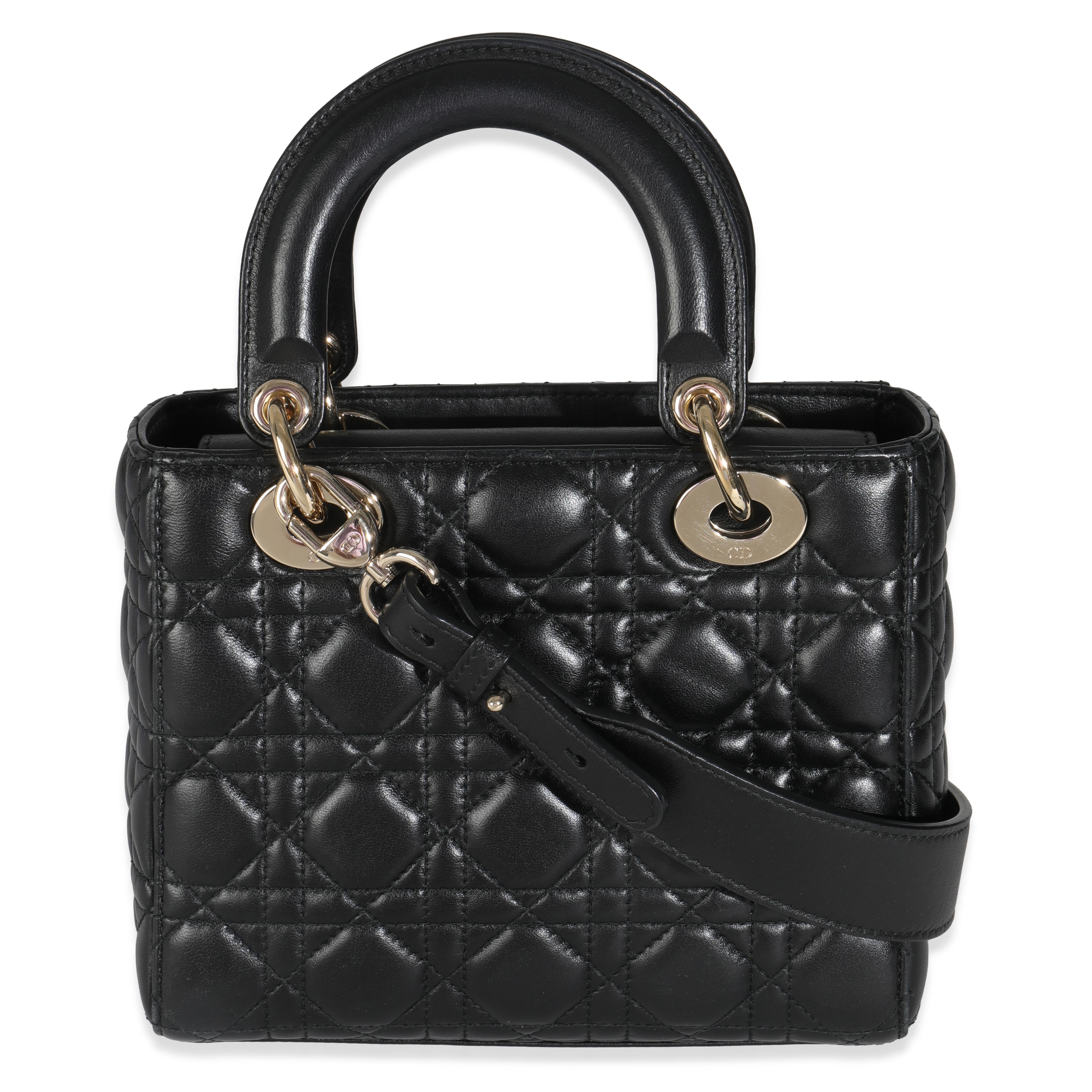 Listing Title: Christian Dior Black Lambskin Cannage Small MyABCDior Bag
SKU: Z145237
Condition: Pre-owned 
Handbag Condition: Very Good
Condition Comments: Item is in very good condition with minor signs of wear.  Scuffing along corners and
