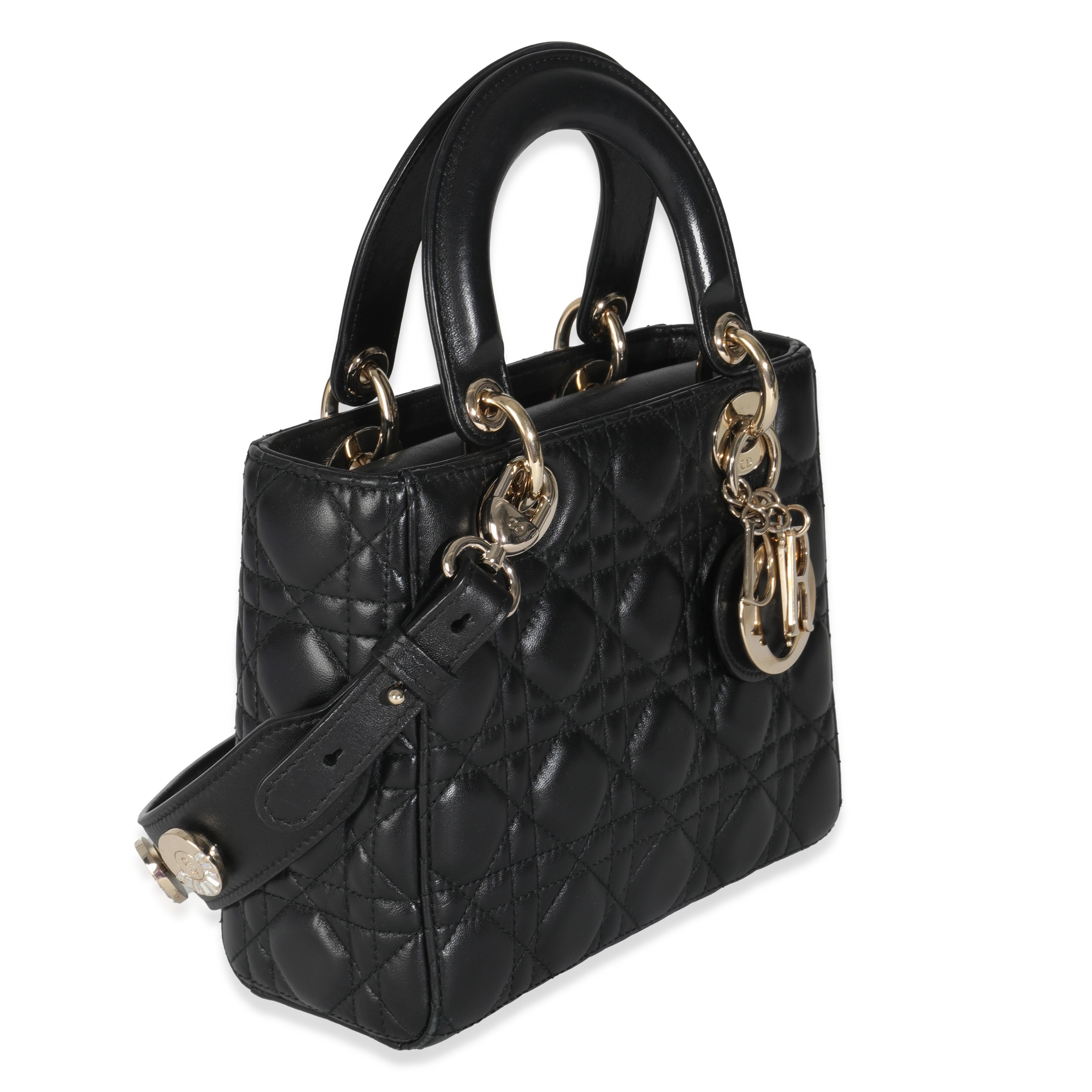 Christian Dior Black Lambskin Cannage Small MyABCDior Bag In Excellent Condition For Sale In New York, NY