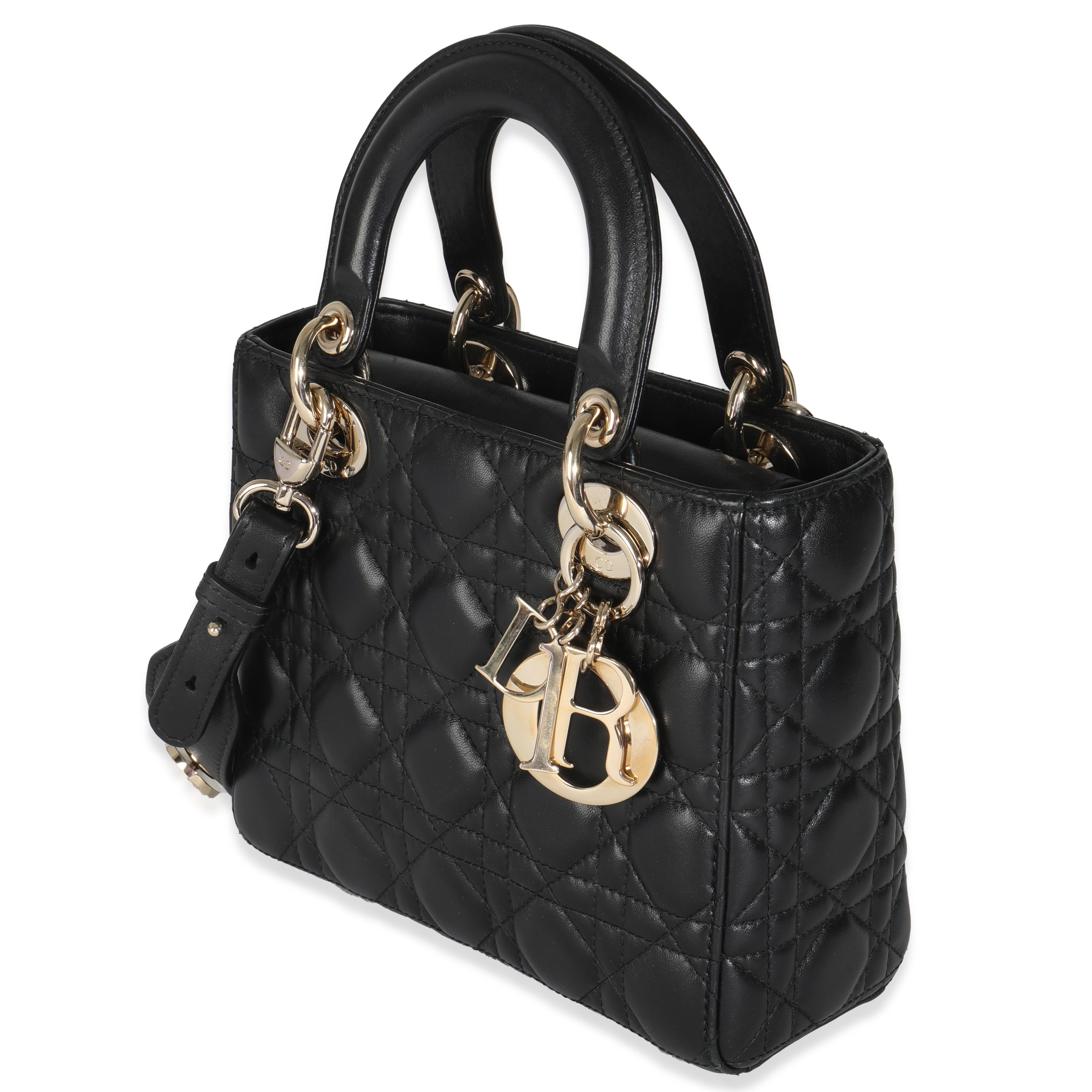 Women's Christian Dior Black Lambskin Cannage Small MyABCDior Bag For Sale