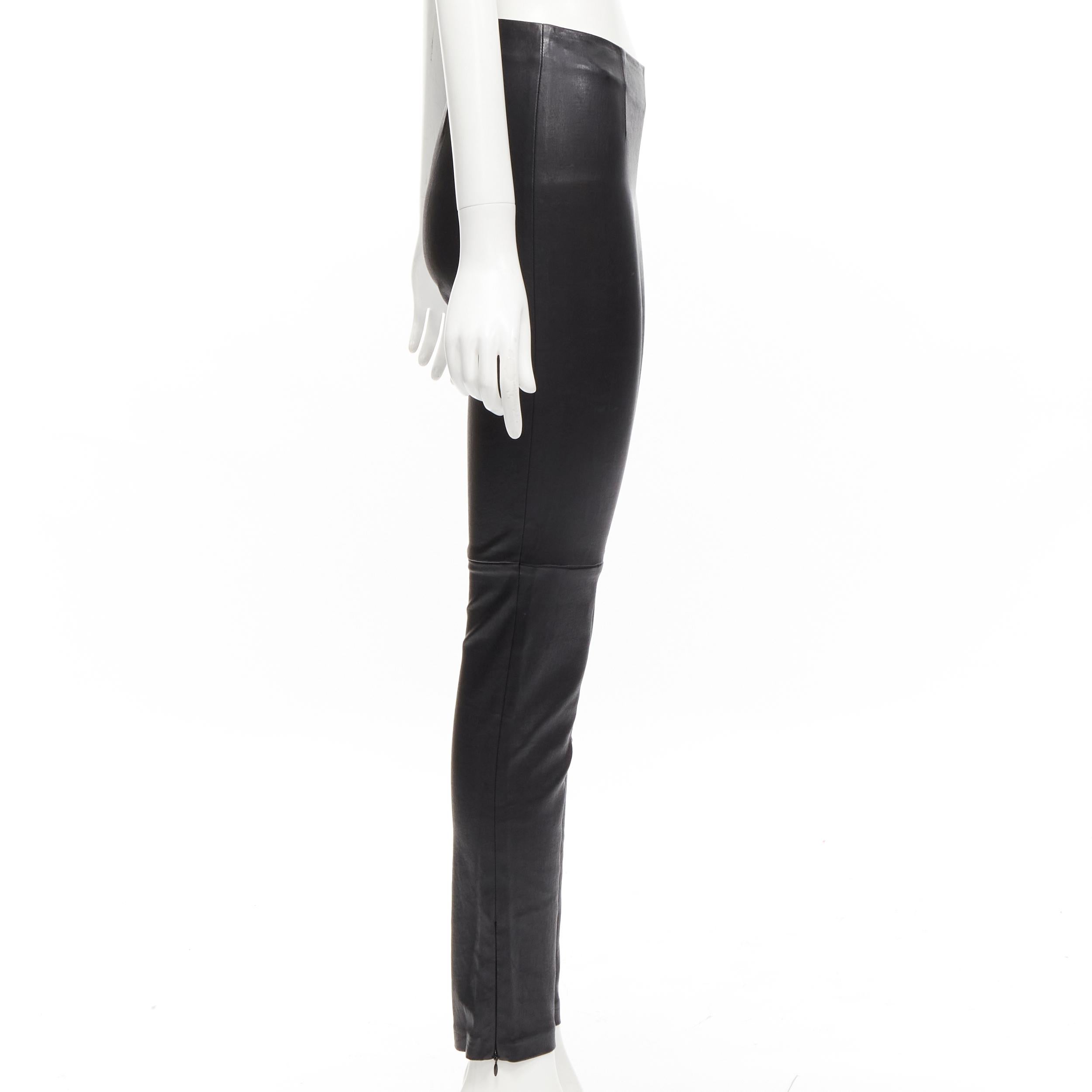 CHRISTIAN DIOR black lambskin leather skinny leggings pants FR36 S In Excellent Condition For Sale In Hong Kong, NT
