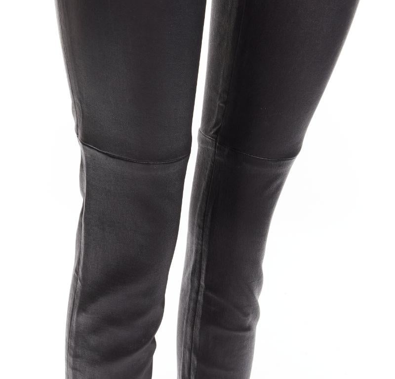 CHRISTIAN DIOR black lambskin leather skinny leggings pants FR36 S 3