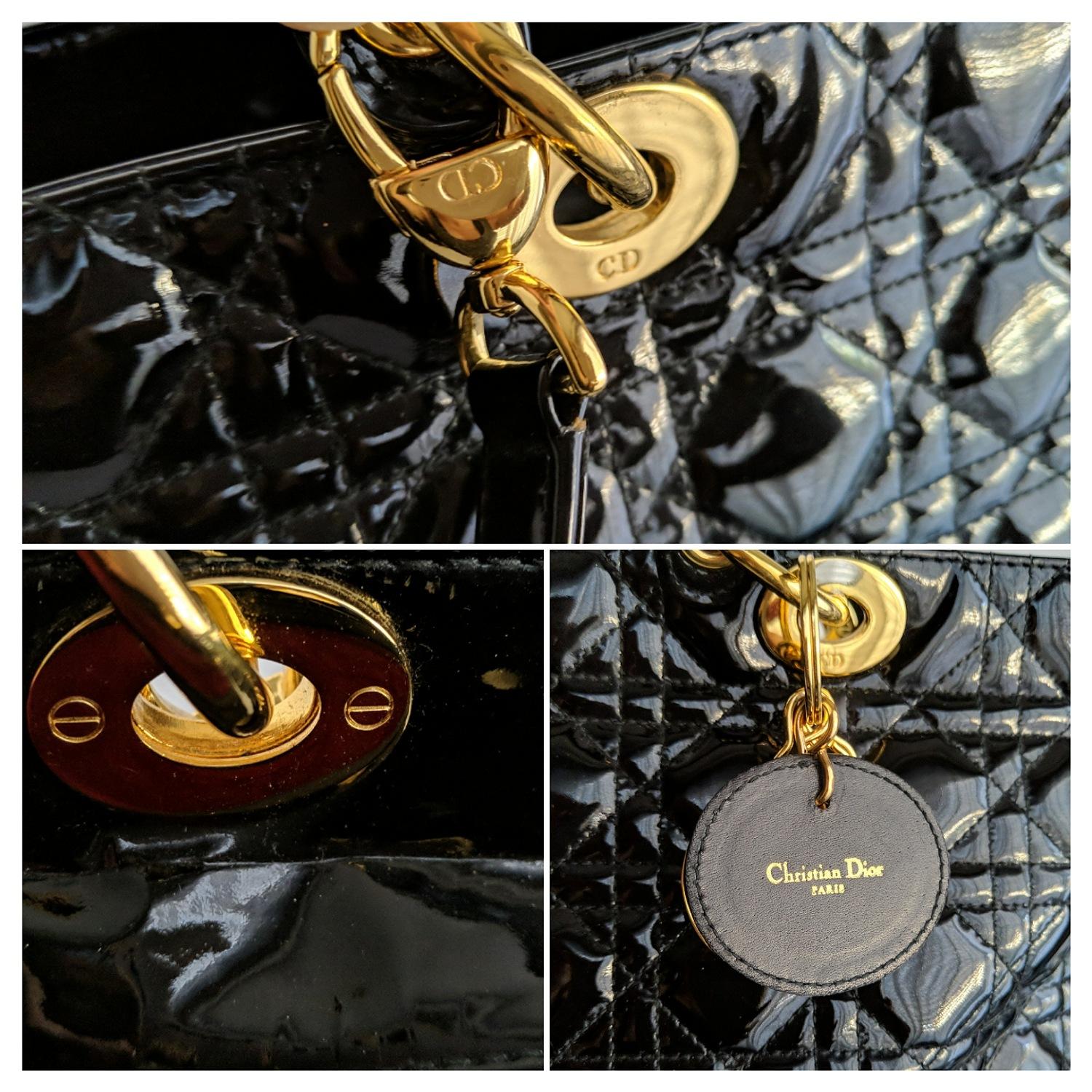 Christian Dior Black Large Patent Cannage Lady Dior Bag 3