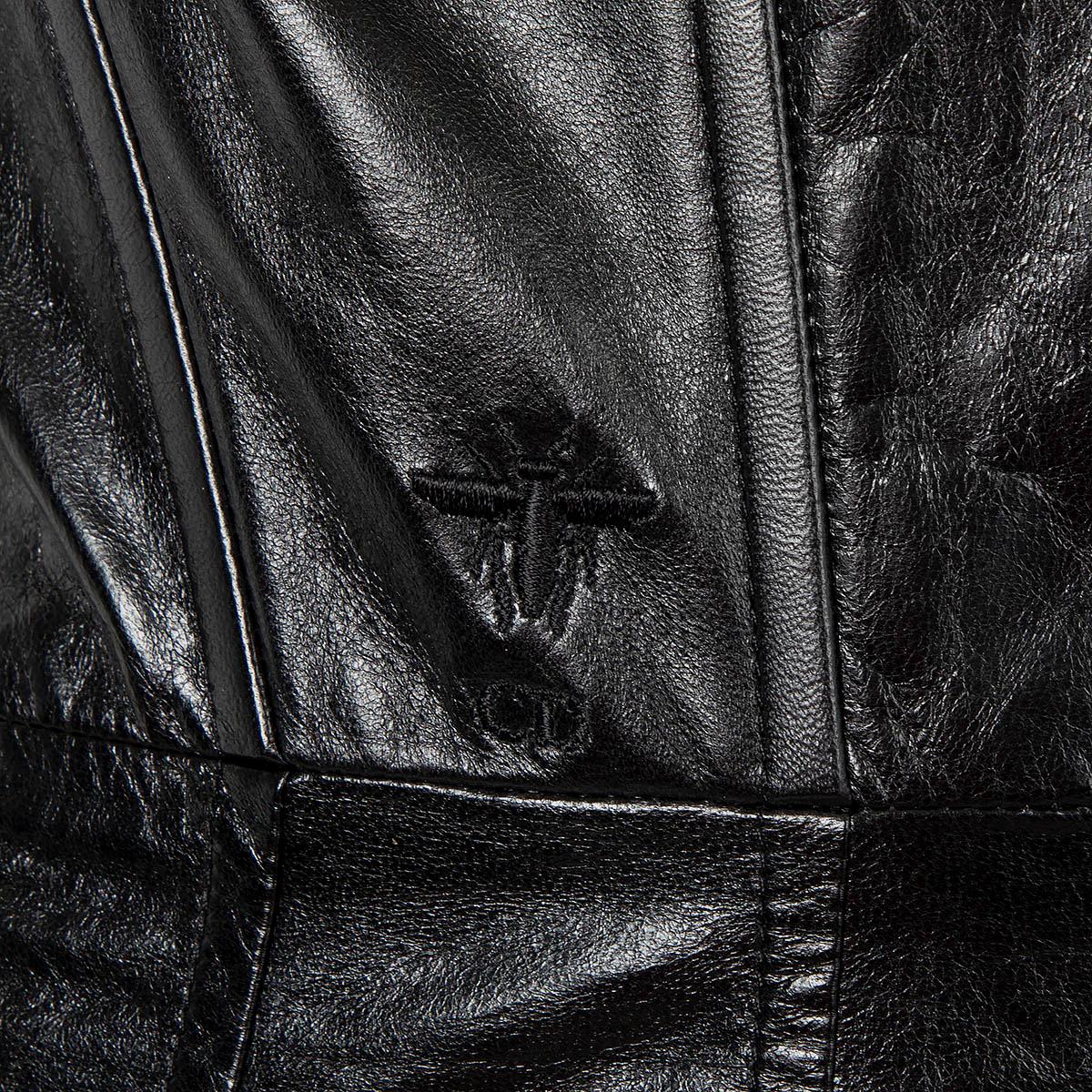 CHRISTIAN DIOR black leather 2018 BUSTIER MINI Romper Jumpsuit 38 S For Sale 6