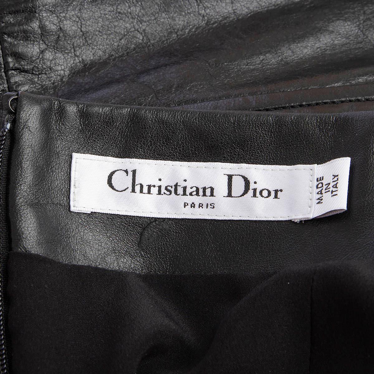 CHRISTIAN DIOR black leather 2018 BUSTIER MINI Romper Jumpsuit 38 S For Sale 2