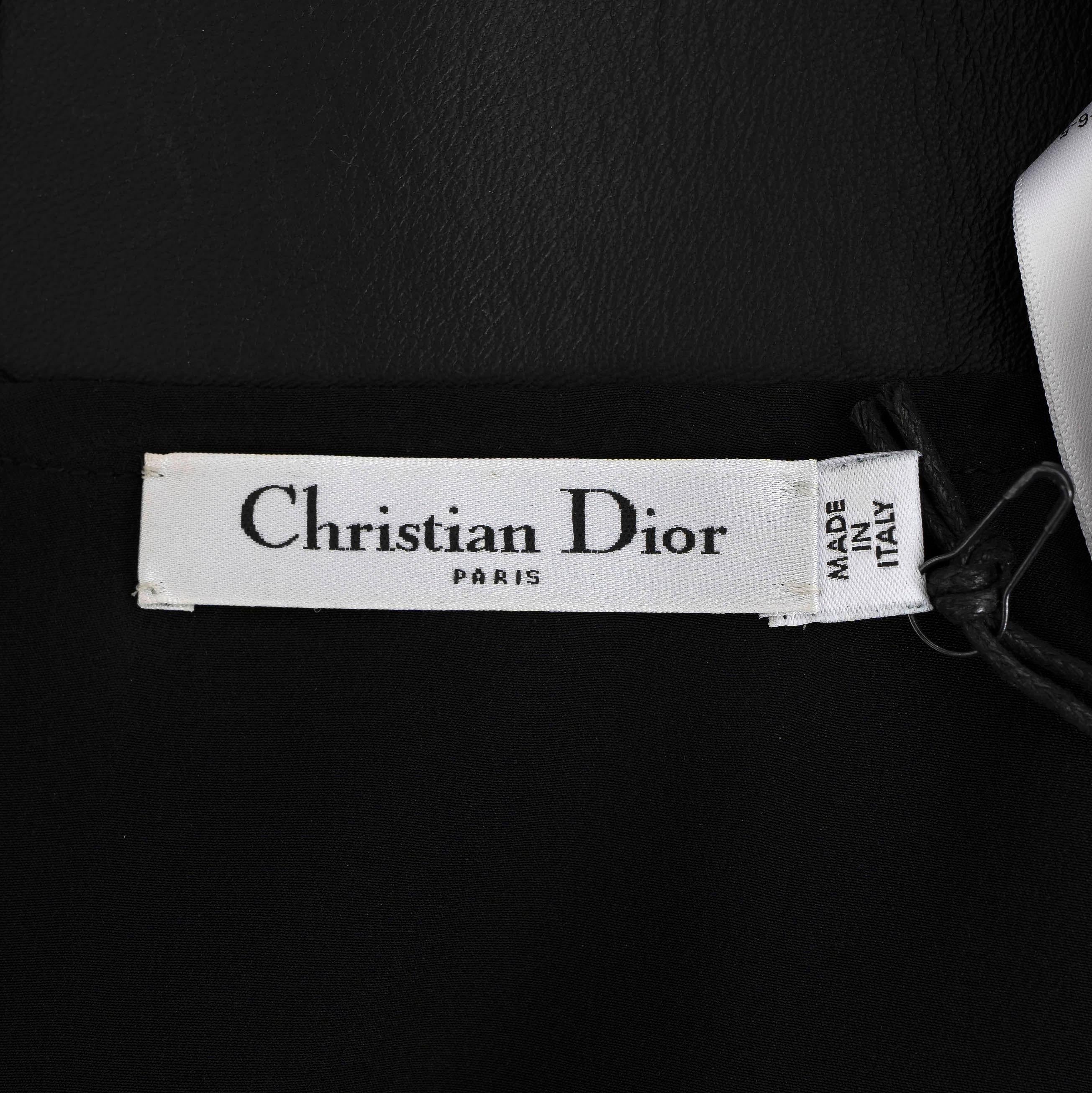 CHRISTIAN DIOR black leather 2018 SLEEVELESS MAXI Dress 36 XS For Sale 1