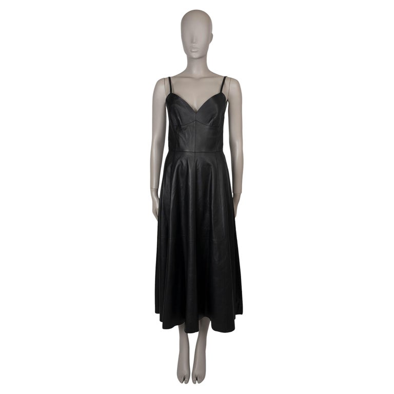 CHRISTIAN DIOR black leather 2018 SLEEVELESS MAXI Dress 36 XS For Sale at 1stDibs CHRISTIAN DIOR black leather 2018 SLEEVELESS MAXI Dress 36 XS For Sale at 1stDibs