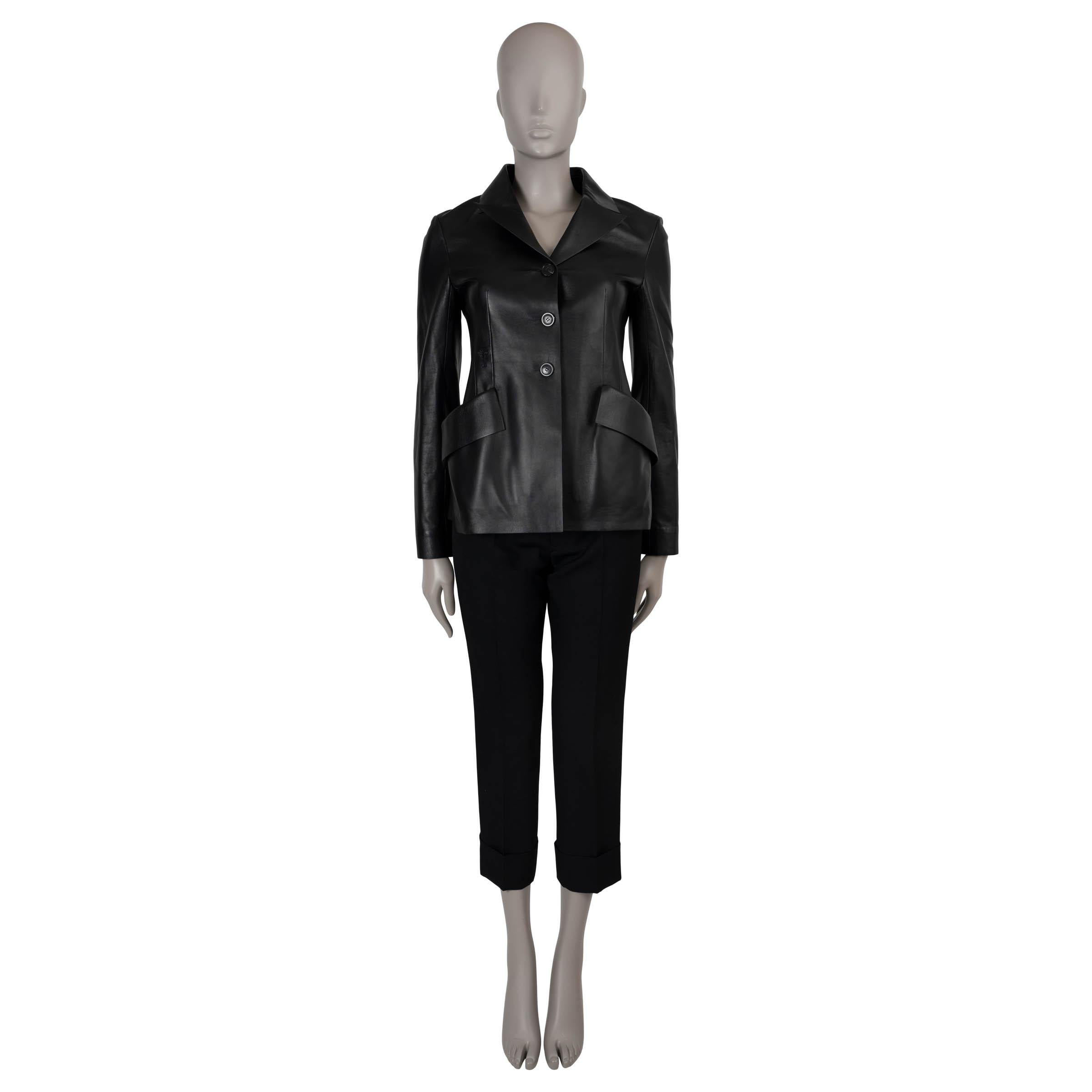 Women's CHRISTIAN DIOR black leather 2019 BAR Jacket 38 S For Sale