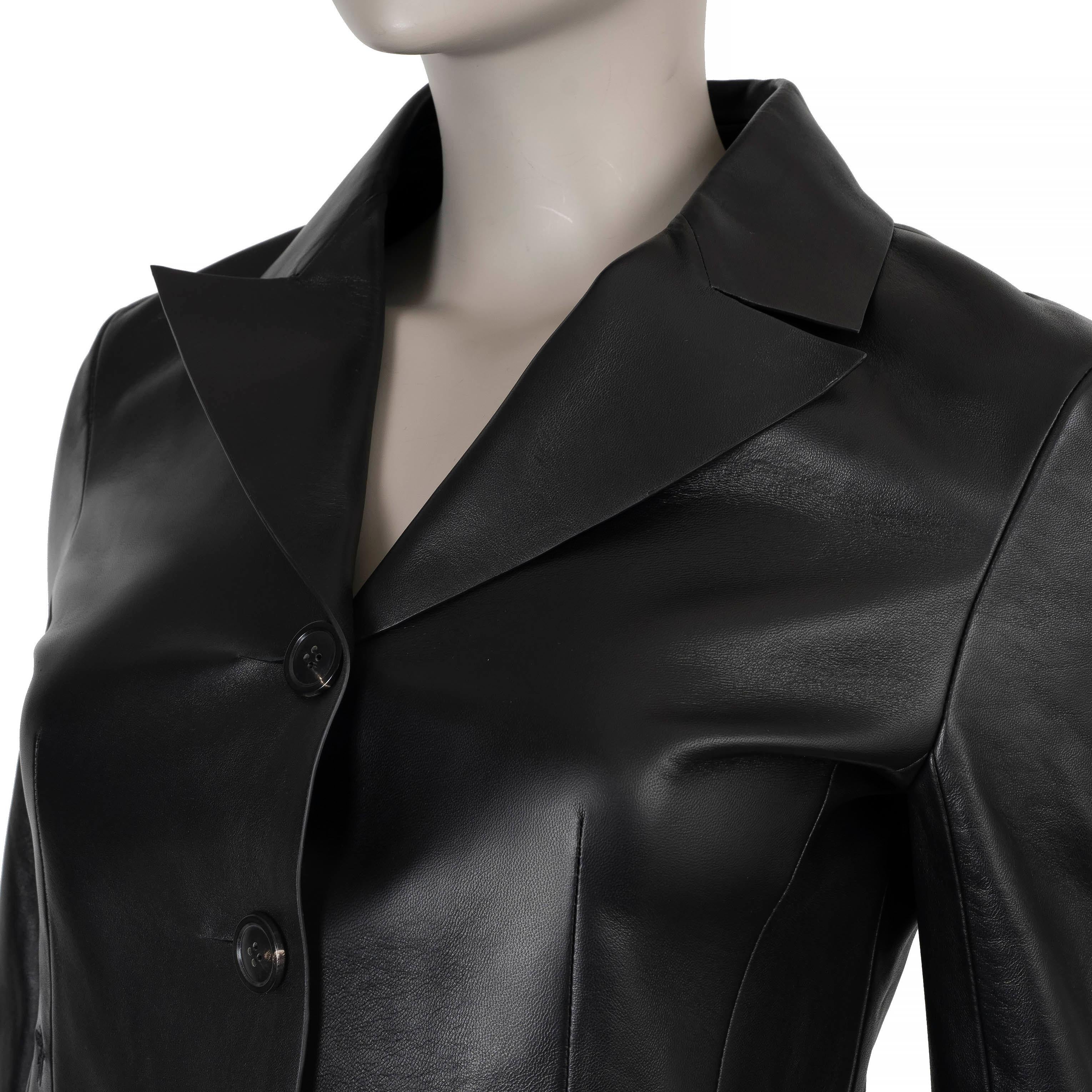 CHRISTIAN DIOR black leather 2019 BAR Jacket 38 S For Sale 1