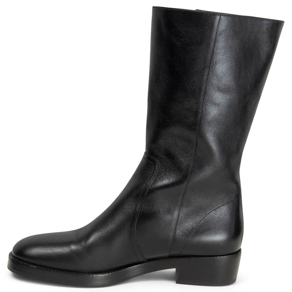 Women's CHRISTIAN DIOR black leather 2019 DIORODEO Riding Boots Shoes 39