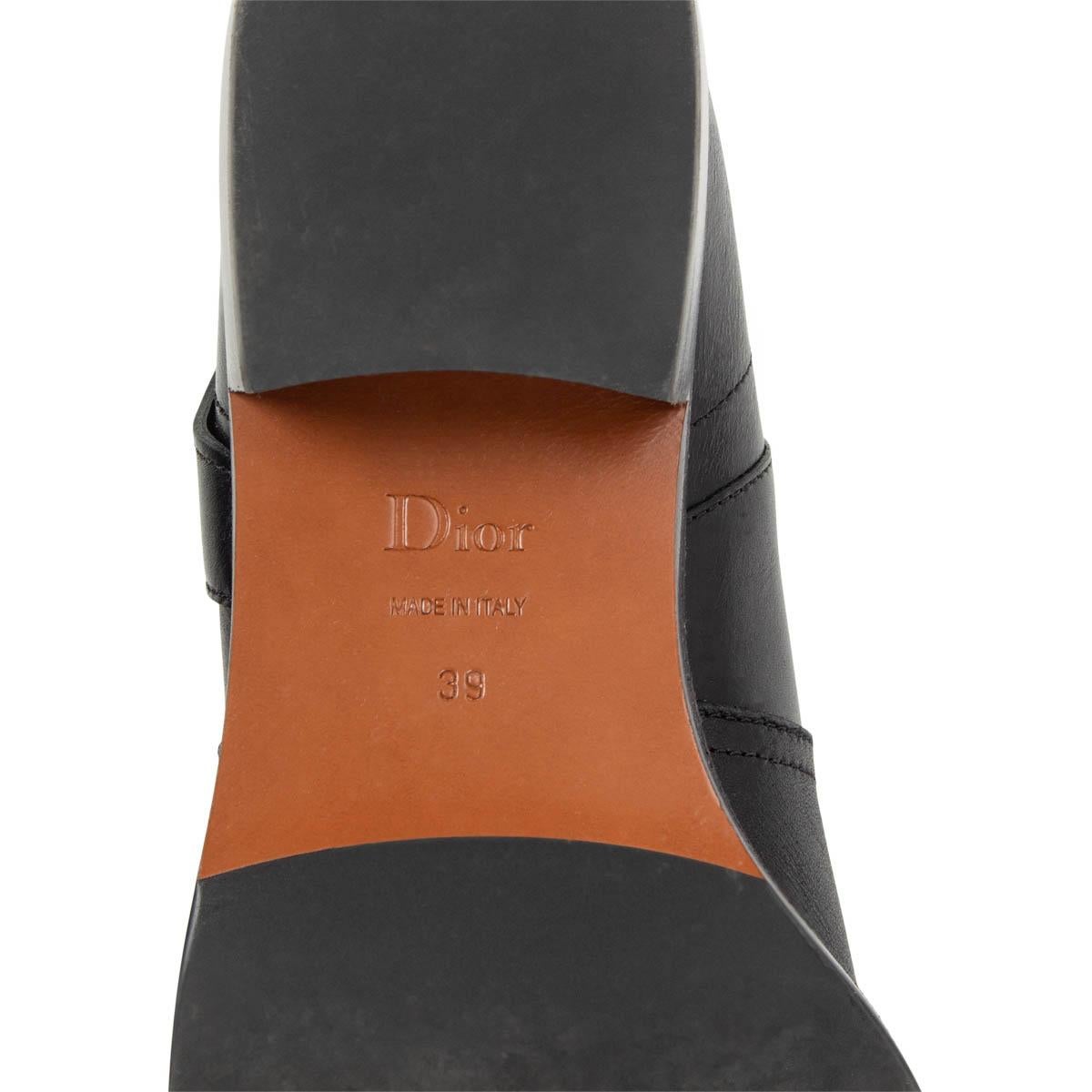 CHRISTIAN DIOR black leather 2019 DIORODEO Riding Boots Shoes 39 3