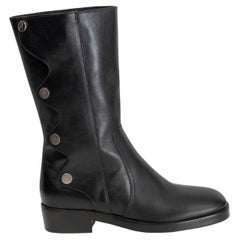 CHRISTIAN DIOR black leather 2019 DIORODEO Riding Boots Shoes 39