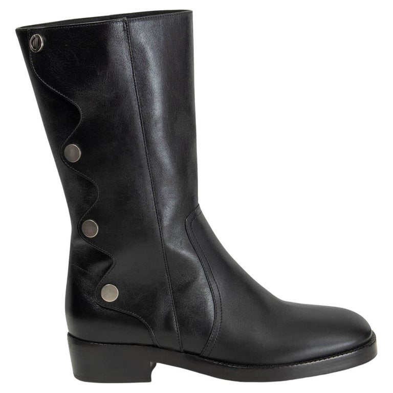 CHRISTIAN DIOR black leather 2019 DIORODEO Riding Boots Shoes 39 For Sale  at 1stDibs