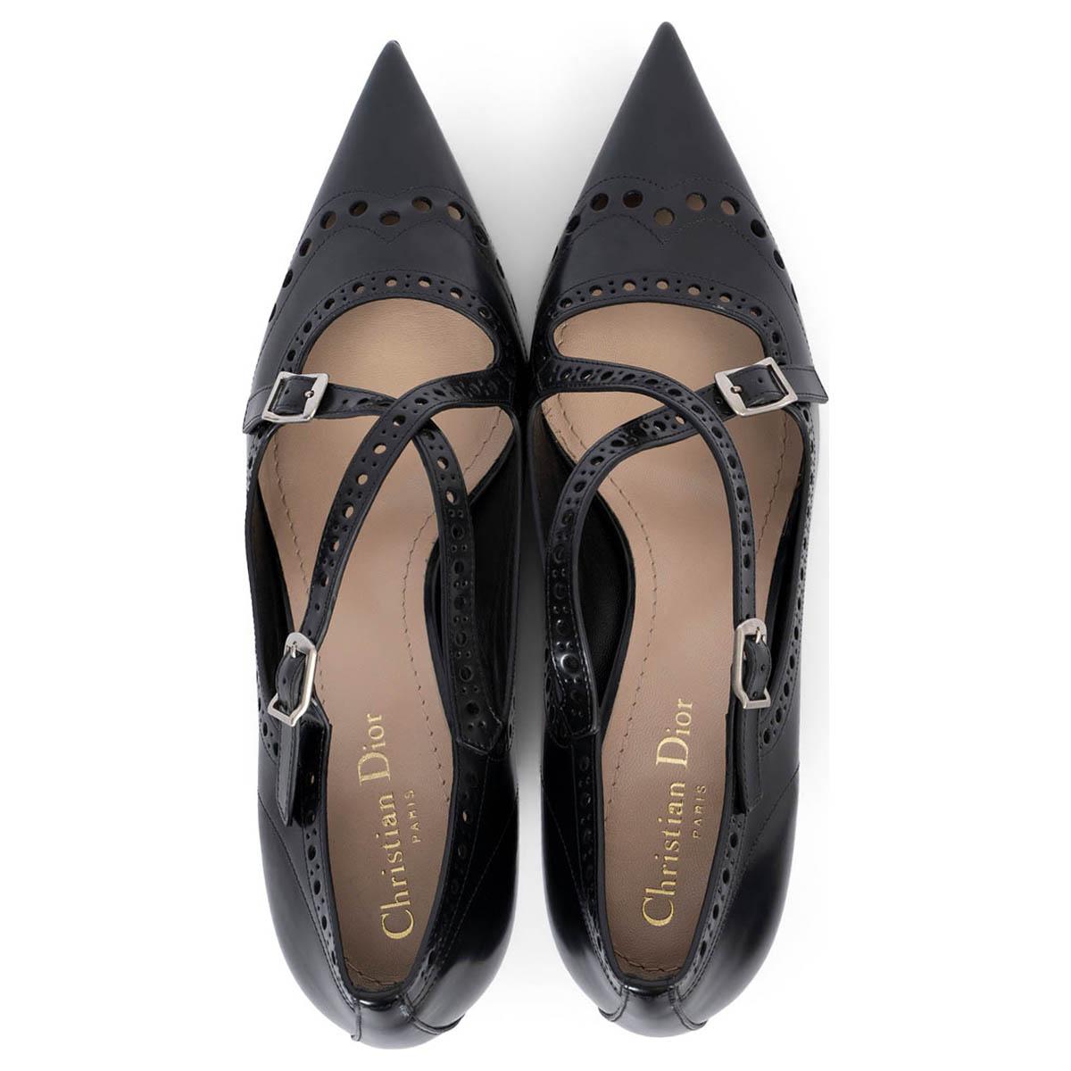CHRISTIAN DIOR black leather 2019 TEDDY-D Pumps Shoes 40 For Sale 2