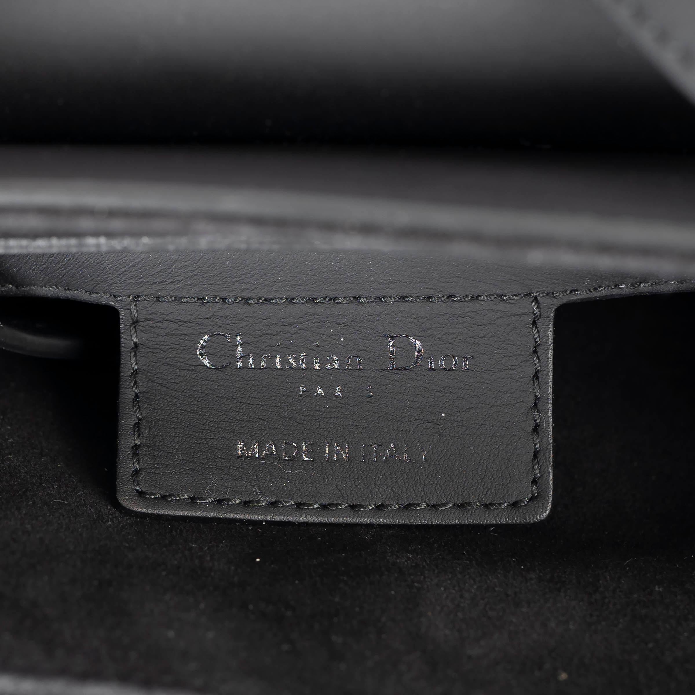 CHRISTIAN DIOR black leather 2019 ULTRAMATTE SADDLE Bag 3