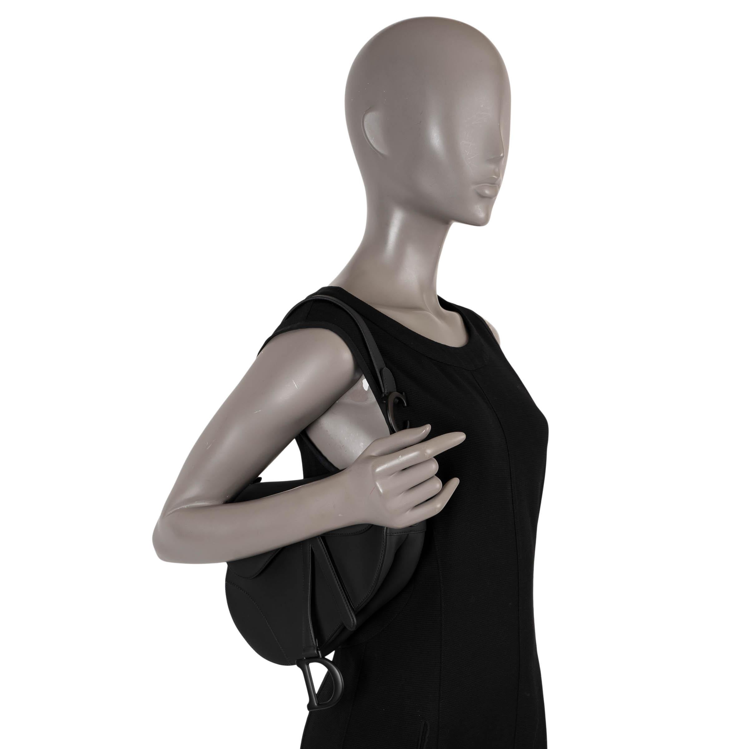 CHRISTIAN DIOR black leather 2019 ULTRAMATTE SADDLE Bag 5