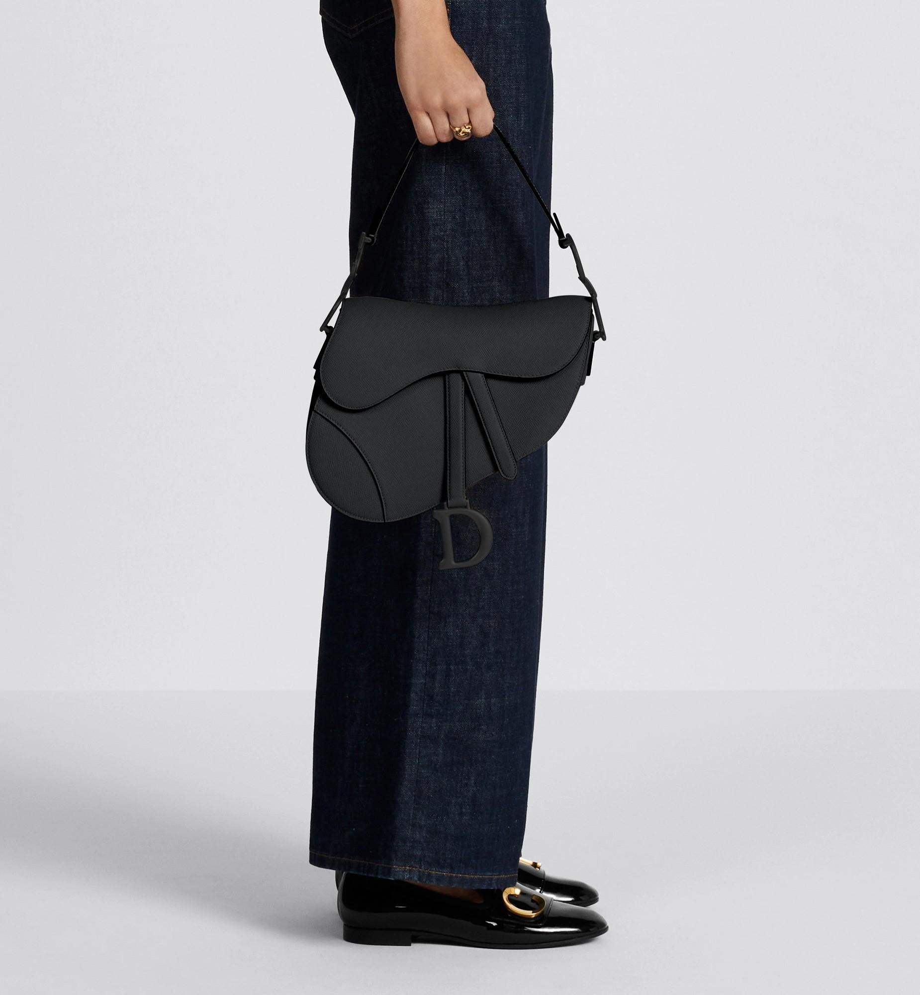 CHRISTIAN DIOR black leather 2019 ULTRAMATTE SADDLE Bag 6