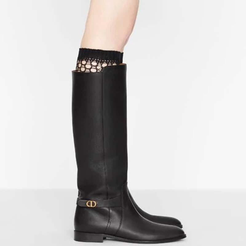 CHRISTIAN DIOR black leather 2020 EMPREINTE RIDING Boots Shoes 39 For Sale 5