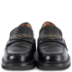 CHRISTIAN DIOR black leather 2022 BOY Loafers Shoes 38.5