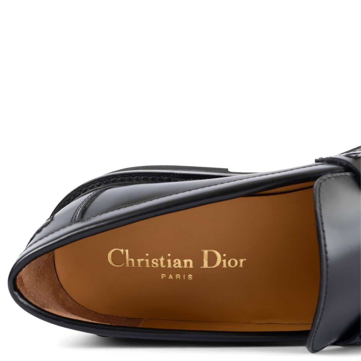 CHRISTIAN DIOR black leather 2022 BOY Loafers Shoes 38.5 3