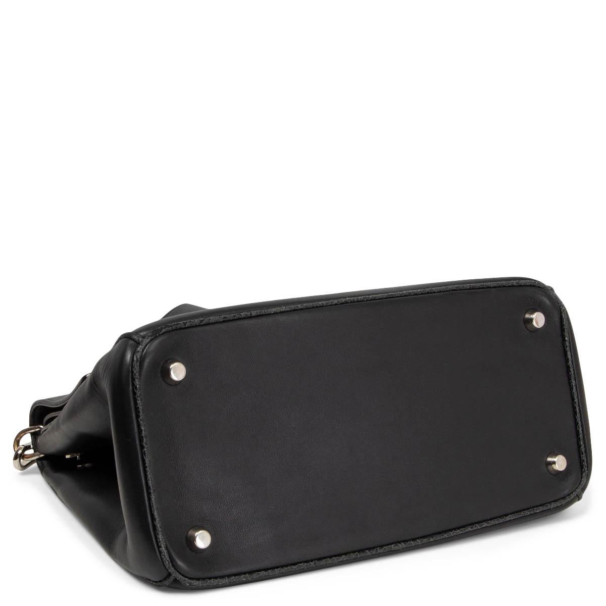 Black CHRISTIAN DIOR black leather BE DIOR MEDIUM FLAP Shoulder Bag For Sale