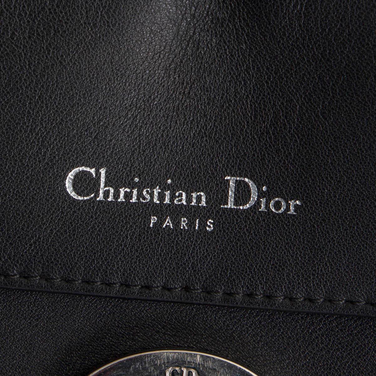CHRISTIAN DIOR black leather BE DIOR MEDIUM FLAP Shoulder Bag For Sale 1