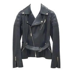 Giacca con cintura in pelle nera di Christian Dior