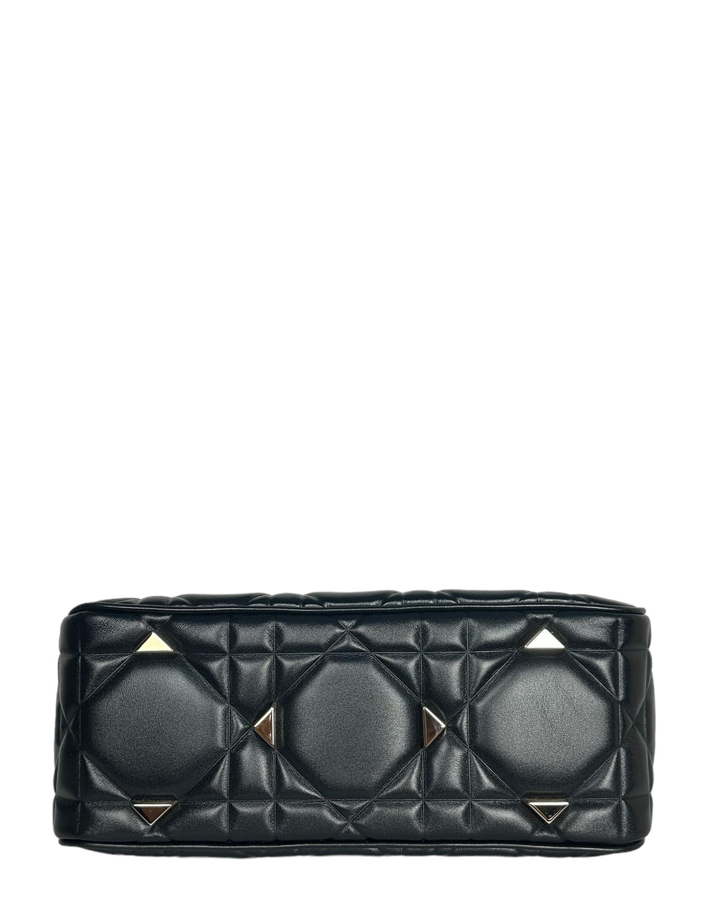 Christian Dior Black Leather Cannage Quilted The Lady 95.22 Bag rt. $7200 For Sale 2