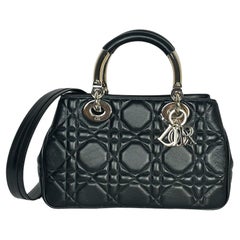 Christian Dior Cannage Schwarze gesteppte The Lady 95.22 Tasche aus Leder rt. $7200