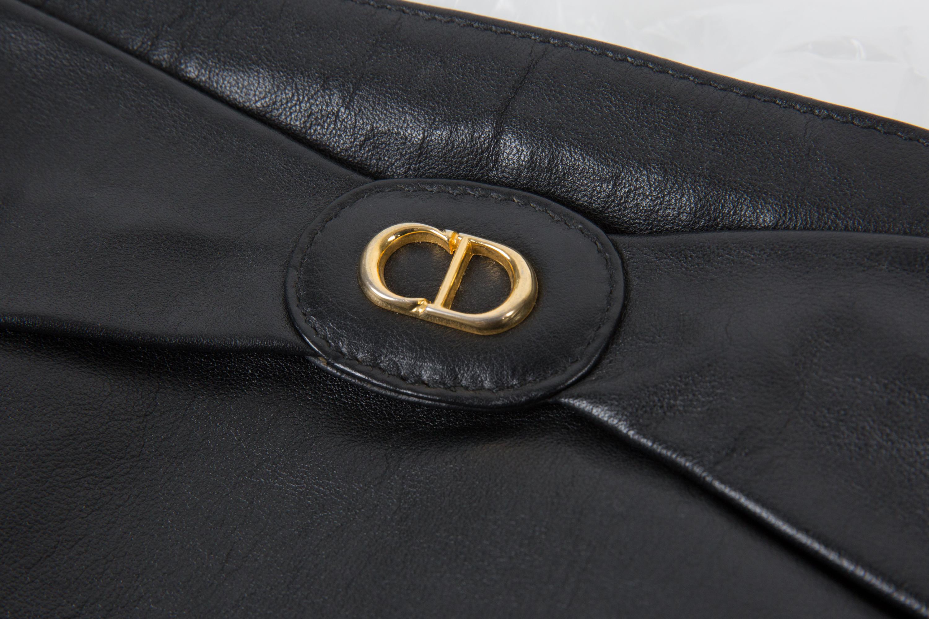 Donna Pochette in pelle nera Christian Dior in vendita