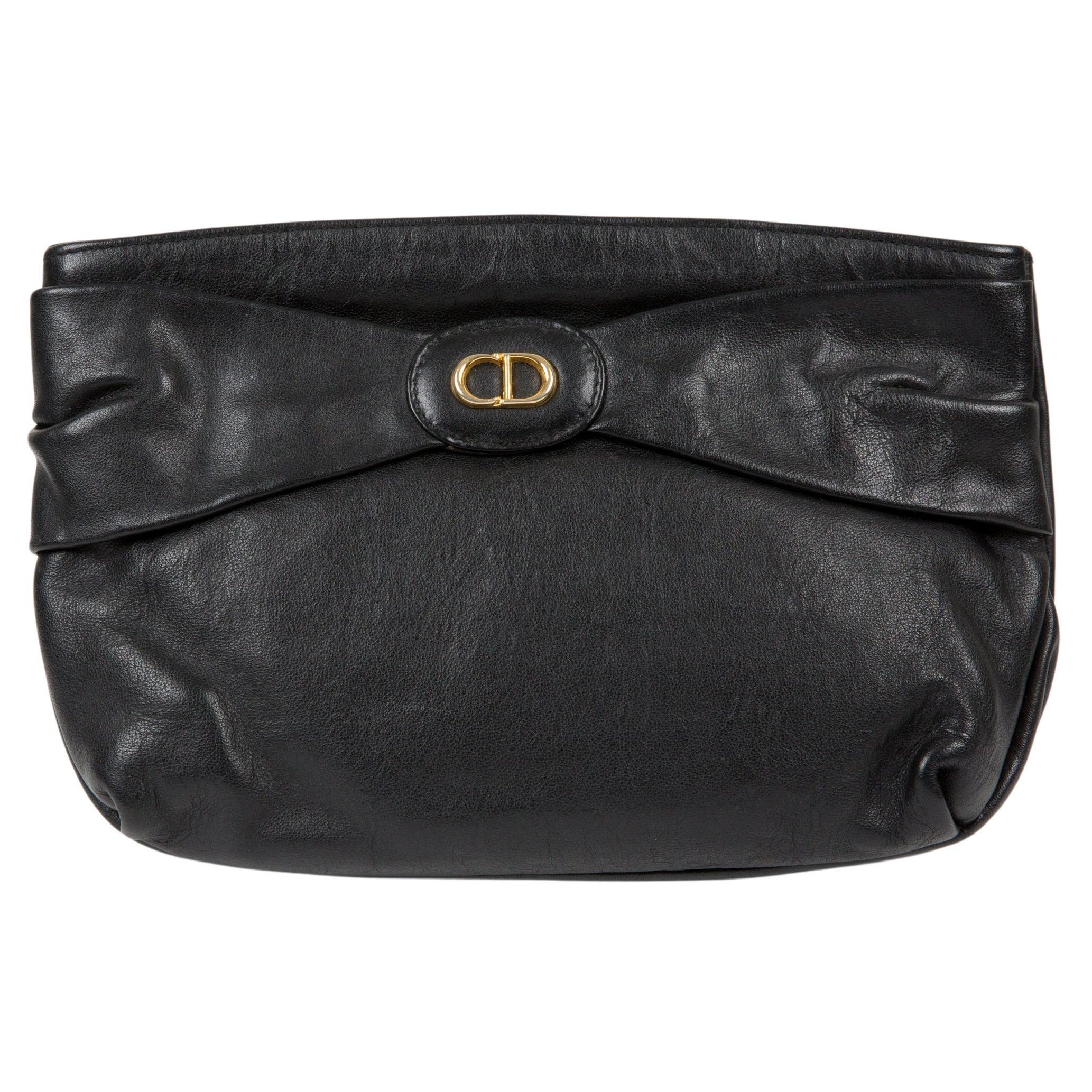Pochette in pelle nera Christian Dior