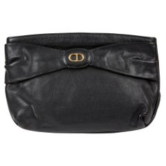 Christian Dior Black Leather Clutch Bag