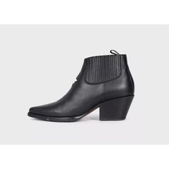 Christian Dior Black Leather Cowboy Boots - Size 37.5