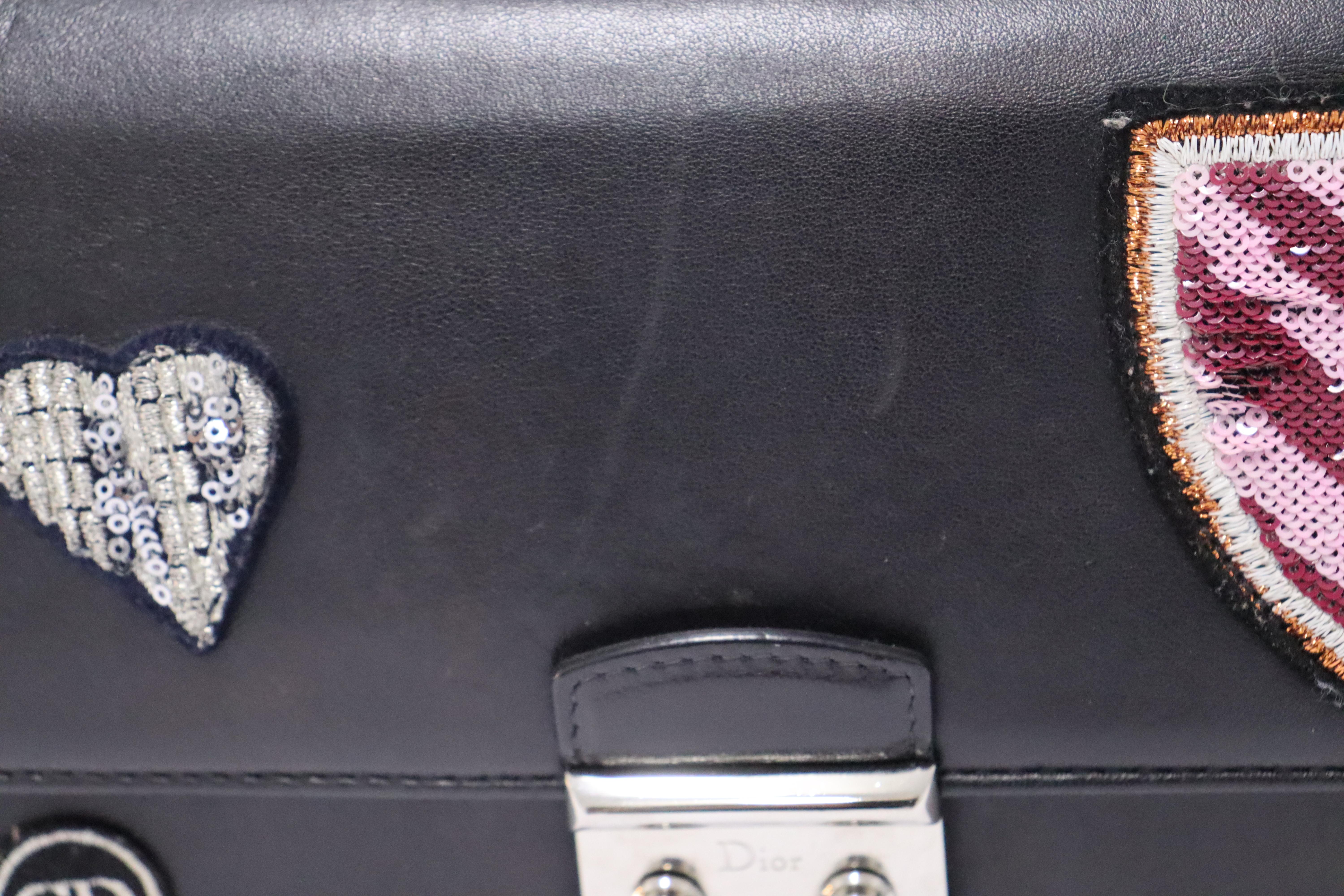 Christian Dior Black Leather Cross Body Bag en vente 8