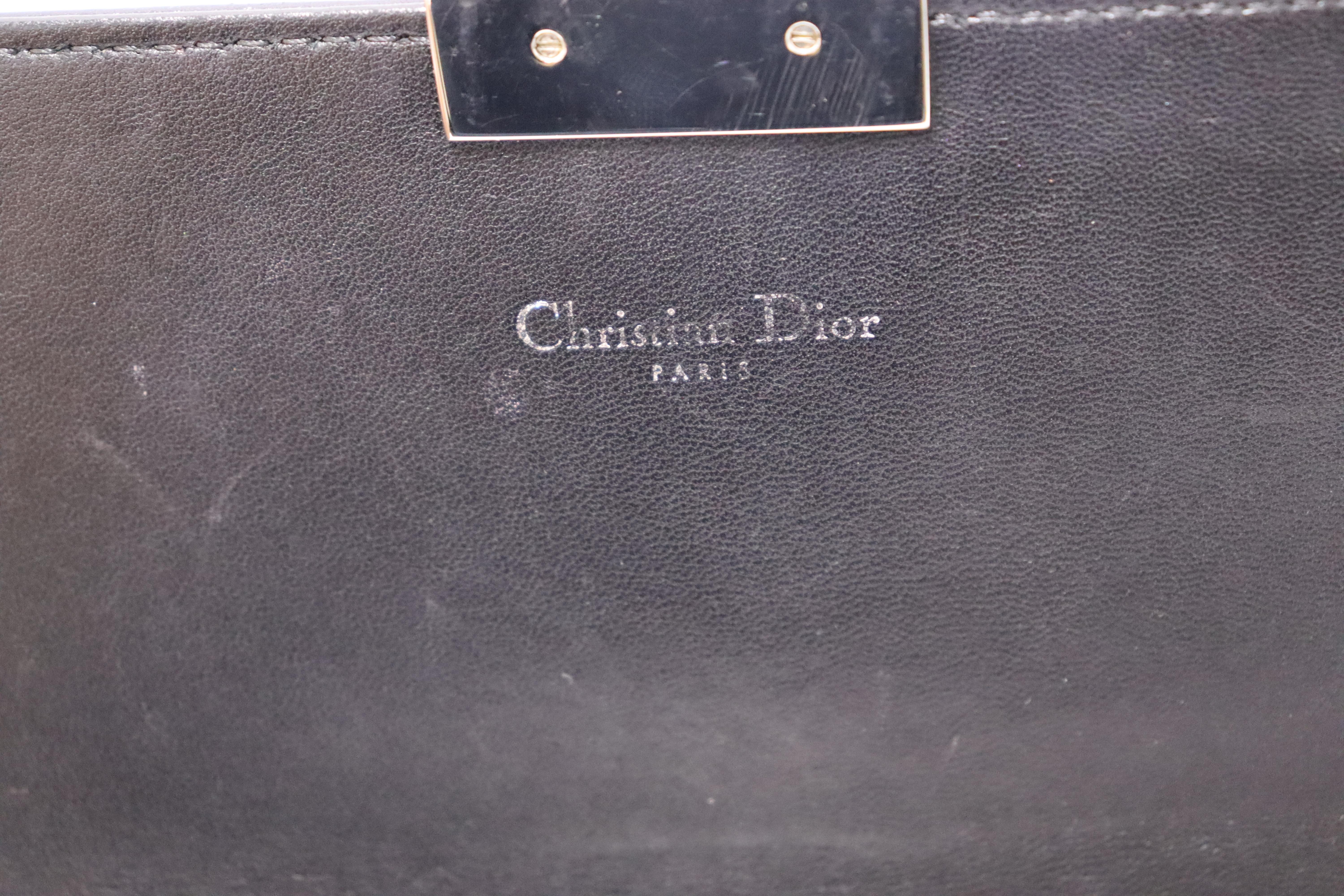 Christian Dior Black Leather Cross Body Bag For Sale 4