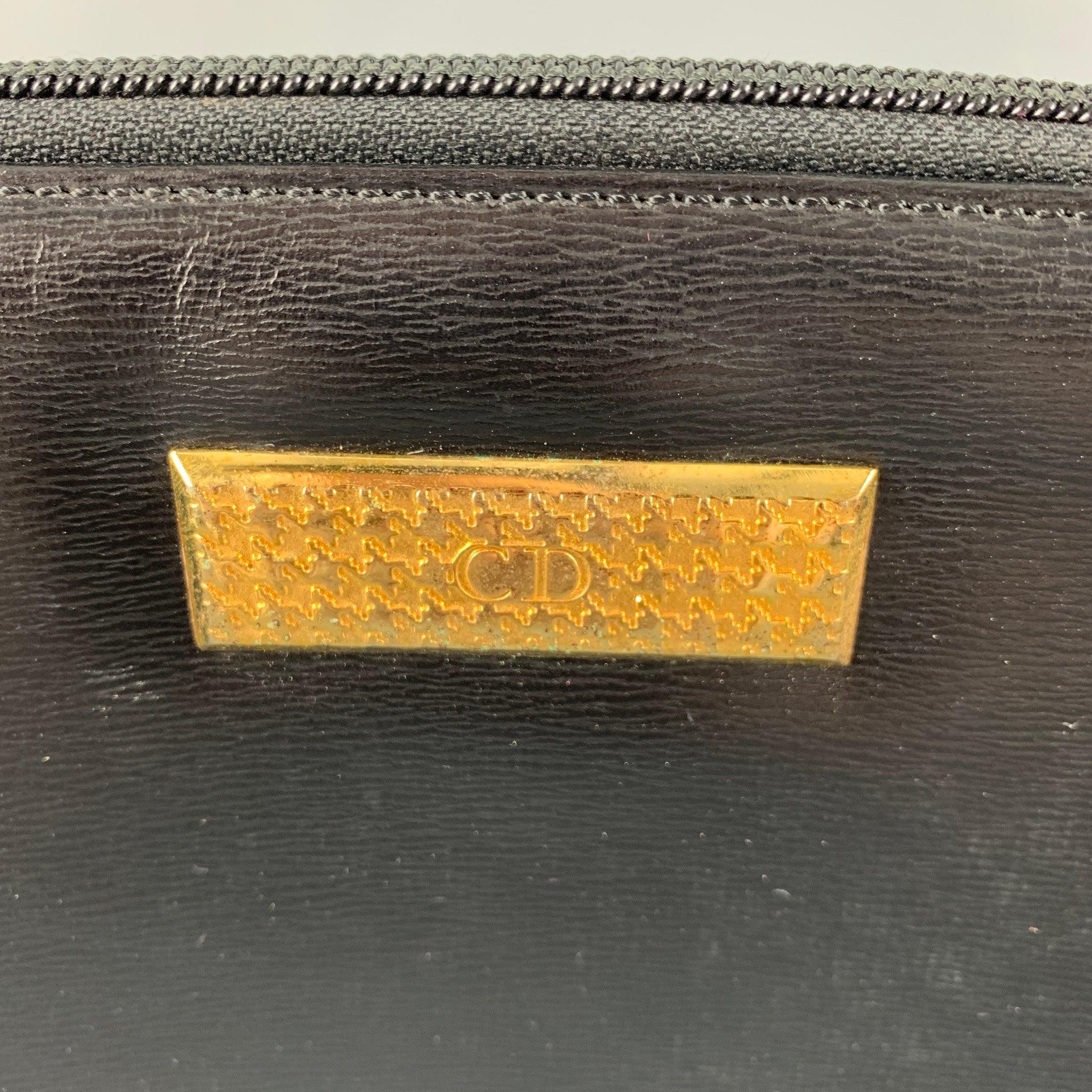 CHRISTIAN DIOR Black Leather Cross Body Handbag In Good Condition For Sale In San Francisco, CA