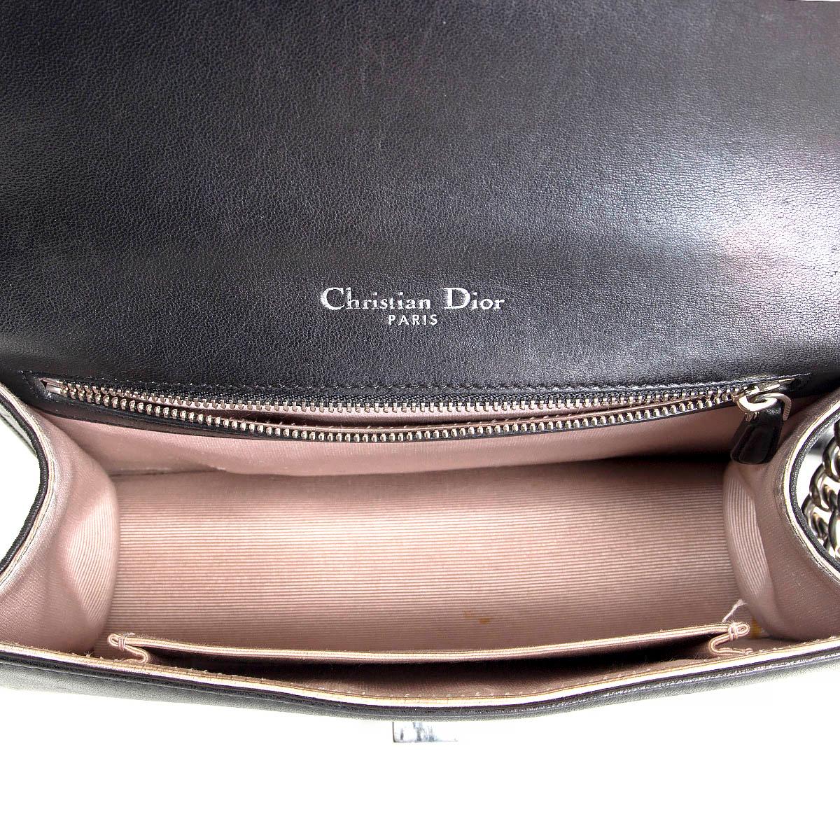 Women's CHRISTIAN DIOR black leather DIORAMA SMALL Shoulder Bag