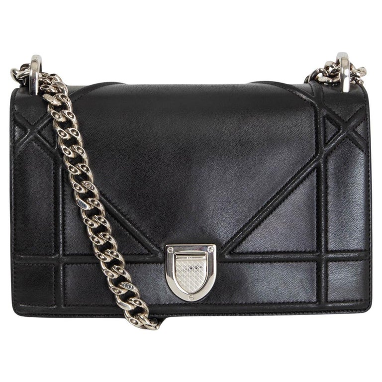 CHRISTIAN DIOR black leather DIORAMA SMALL Shoulder Bag For Sale at 1stDibs — free download