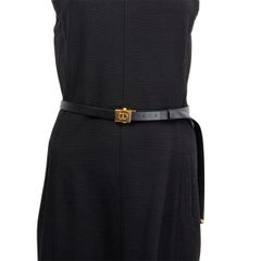 CHRISTIAN DIOR black leather DIORPOLYTECHNIQUE CD Belt 38 S