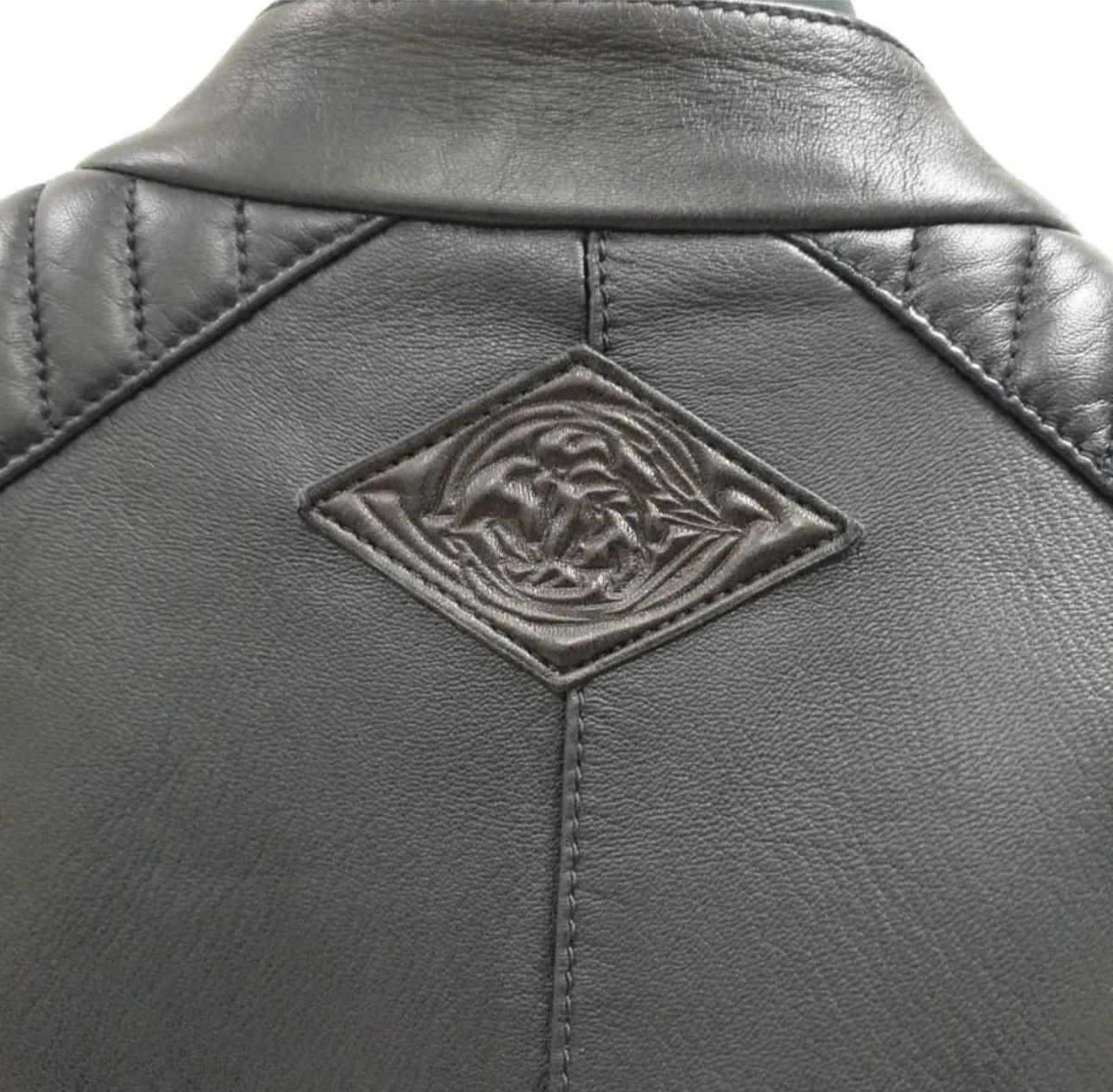 Christian Dior Black Leather Flared Jacket  For Sale 1