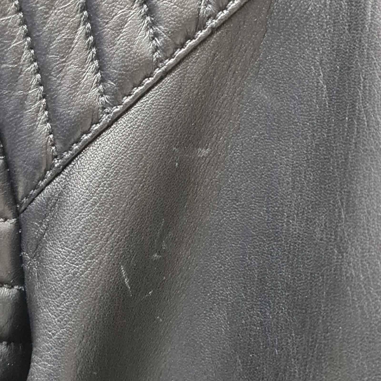 Christian Dior Black Leather Flared Jacket  For Sale 3