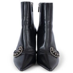 CHRISTIAN DIOR black leather GANG Ankle Boots Shoes 39