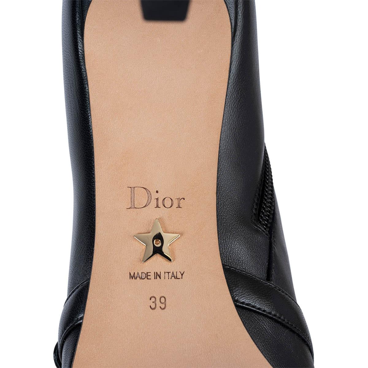 CHRISTIAN DIOR black leather GANG Ankle Boots Shoes 39 For Sale 4